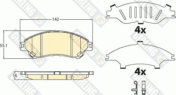 Girling 6136336 - Гальмівні колодки, дискові гальма autocars.com.ua