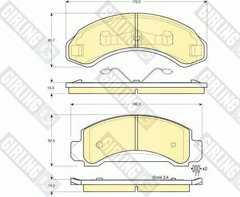 Girling 6140043 - Тормозные колодки, дисковые, комплект avtokuzovplus.com.ua