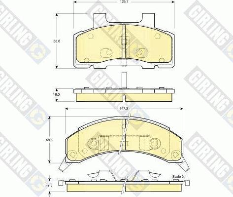 Girling 6140054 - Гальмівні колодки, дискові гальма autocars.com.ua