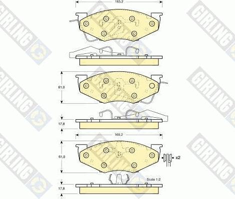 Girling 6140085 - Гальмівні колодки, дискові гальма autocars.com.ua