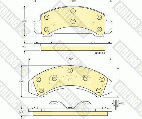 Girling 6140139 - Гальмівні колодки, дискові гальма autocars.com.ua