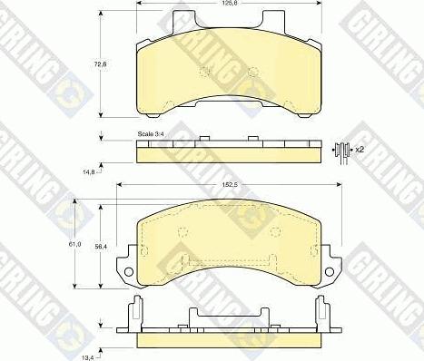 Girling 6140363 - Гальмівні колодки, дискові гальма autocars.com.ua