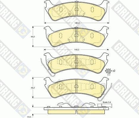 Girling 6140415 - Гальмівні колодки, дискові гальма autocars.com.ua