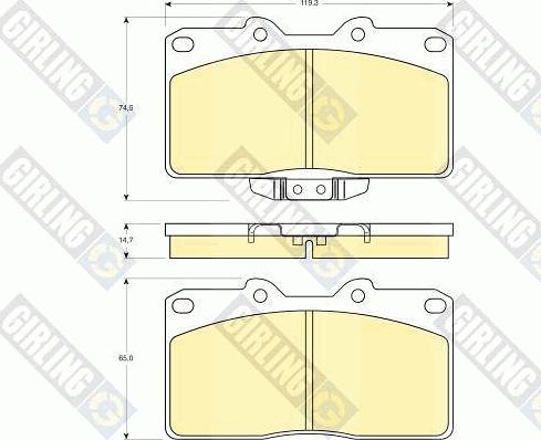 Girling 6140769 - Гальмівні колодки, дискові гальма autocars.com.ua