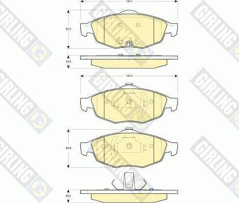 Girling 6141252 - Гальмівні колодки, дискові гальма autocars.com.ua