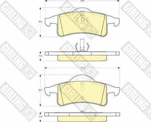 Girling 6141272 - Гальмівні колодки, дискові гальма autocars.com.ua