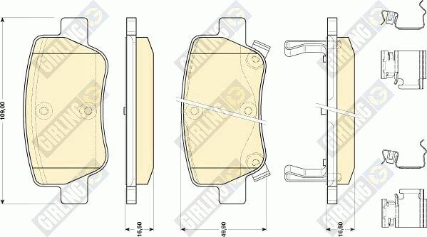 Girling 6141754 - Тормозные колодки, дисковые, комплект avtokuzovplus.com.ua