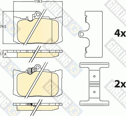 Girling 6144606 - Гальмівні колодки, дискові гальма autocars.com.ua