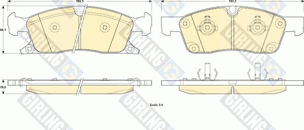 Girling 6146032 - Гальмівні колодки, дискові гальма autocars.com.ua