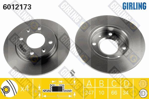 Girling 6410171 - Комплект гальм, дисковий гальмівний механізм autocars.com.ua