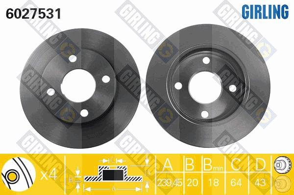 Girling 6410283 - Комплект гальм, дисковий гальмівний механізм autocars.com.ua