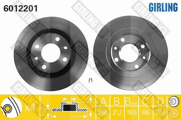 Girling 6410311 - Комплект гальм, дисковий гальмівний механізм autocars.com.ua