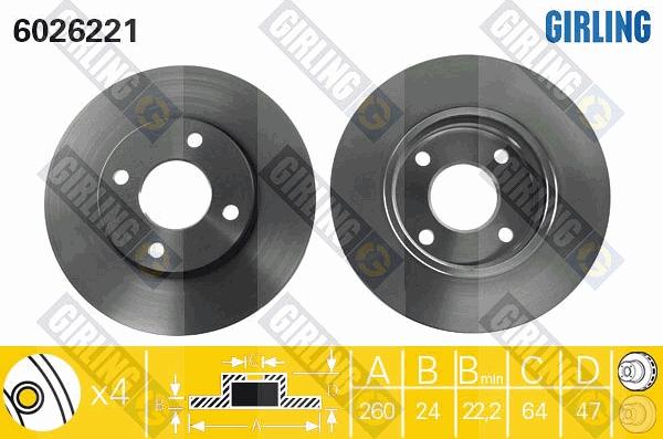 Girling 6410462 - Дисковый тормозной механизм, комплект avtokuzovplus.com.ua