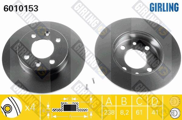 Girling 6411213 - Комплект гальм, дисковий гальмівний механізм autocars.com.ua