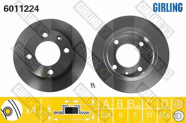 Girling 6410969 - Комплект гальм, дисковий гальмівний механізм autocars.com.ua