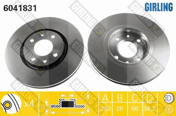 Girling 6411244 - Дисковый тормозной механизм, комплект avtokuzovplus.com.ua