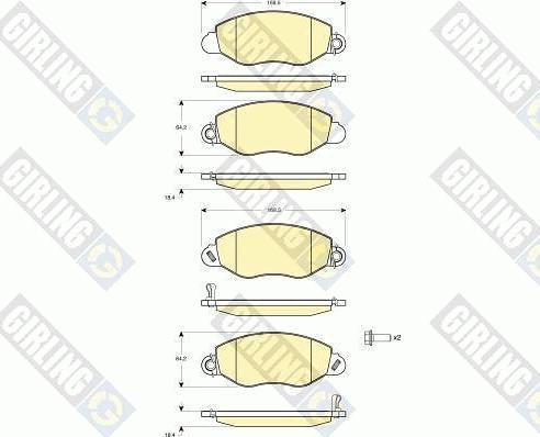 Girling 6411414 - Комплект гальм, дисковий гальмівний механізм autocars.com.ua