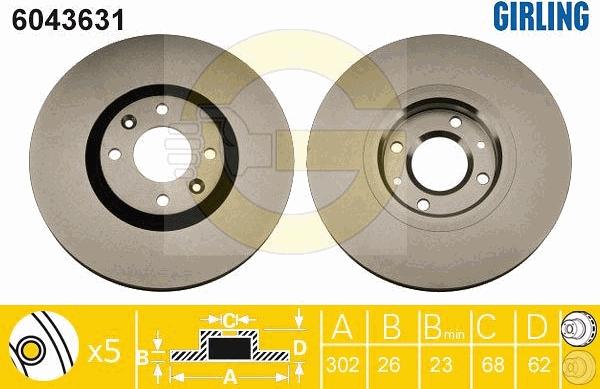 Girling 6411472 - Комплект гальм, дисковий гальмівний механізм autocars.com.ua