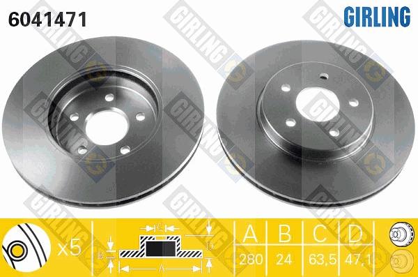 Girling 6411604 - Дисковый тормозной механизм, комплект avtokuzovplus.com.ua