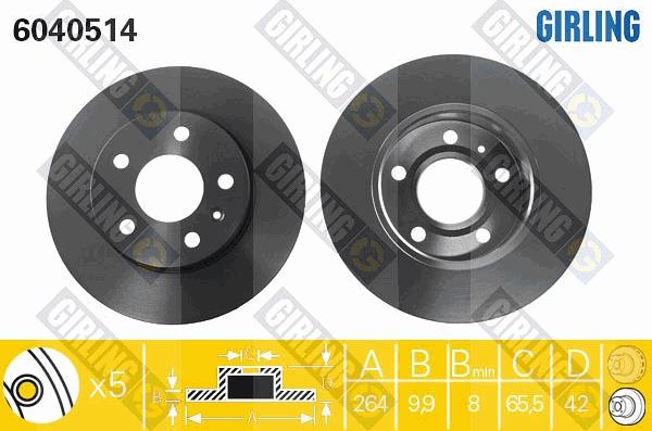 Girling 6411651 - Комплект гальм, дисковий гальмівний механізм autocars.com.ua