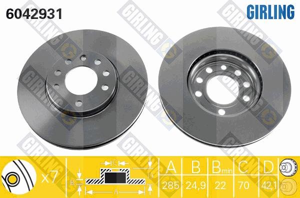 Girling 6411672 - Дисковый тормозной механизм, комплект avtokuzovplus.com.ua