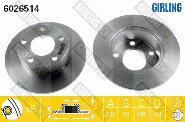 Girling 6411721 - Дисковый тормозной механизм, комплект avtokuzovplus.com.ua