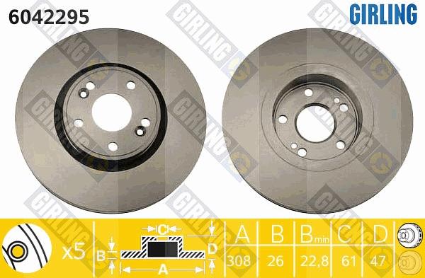 Girling 6411802 - Комплект гальм, дисковий гальмівний механізм autocars.com.ua