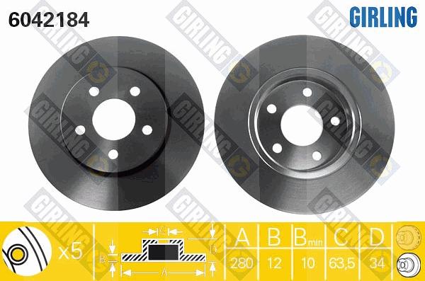 Girling 6411994 - Комплект гальм, дисковий гальмівний механізм autocars.com.ua