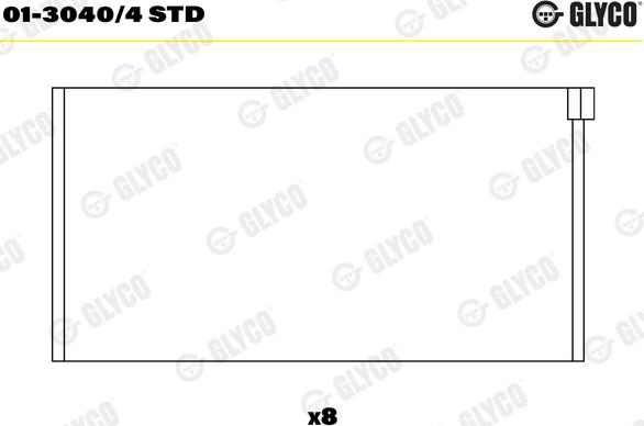 Glyco 01-3040/4 STD - шатуни підшипник autocars.com.ua