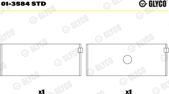 Glyco 01-3584 STD - шатуни підшипник autocars.com.ua