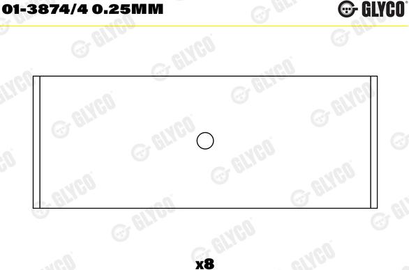 Glyco 01-3874/4 0.25mm - шатуни підшипник autocars.com.ua