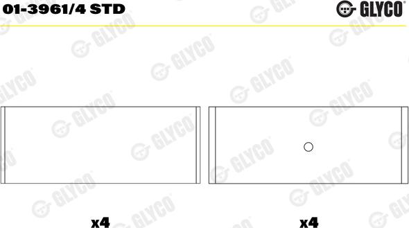 Glyco 01-3961/4 STD - Шатунный подшипник avtokuzovplus.com.ua