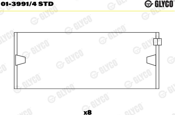 Glyco 01-3991/4 STD - Шатунный подшипник avtokuzovplus.com.ua