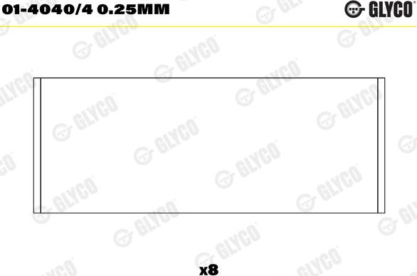 Glyco 01-4040/4 0.25mm - шатуни підшипник autocars.com.ua