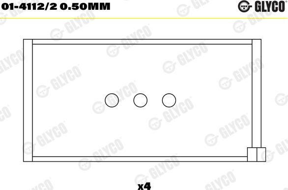 Glyco 01-4112/2 0.50mm - Шатунный подшипник avtokuzovplus.com.ua