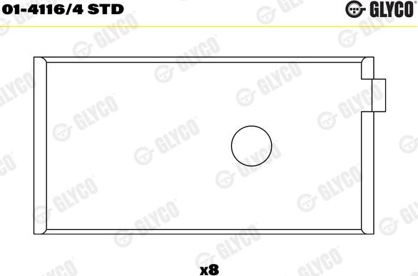 Glyco 01-4116/4 STD - шатуни підшипник autocars.com.ua