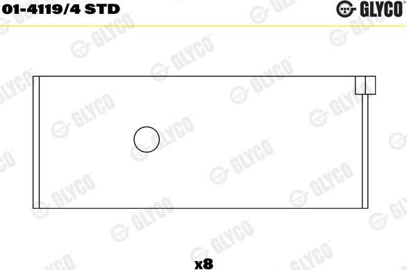 Glyco 01-4119/4 STD - Шатунный подшипник avtokuzovplus.com.ua