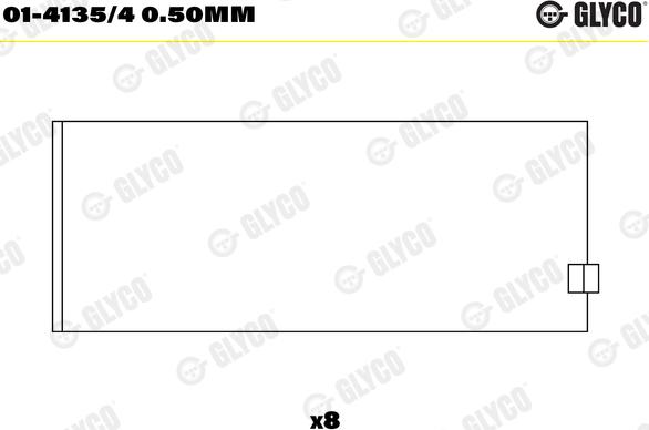 Glyco 01-4135/4 0.50mm - шатуни підшипник autocars.com.ua