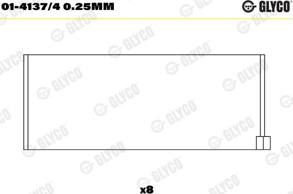 Glyco 01-4137/4 0.25mm - Шатунный подшипник avtokuzovplus.com.ua