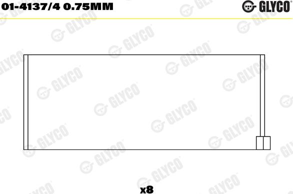 Glyco 01-4137/4 0.75mm - Шатунный подшипник avtokuzovplus.com.ua