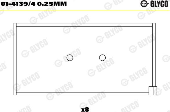 Glyco 01-4139/4 0.25mm - Шатунный подшипник avtokuzovplus.com.ua