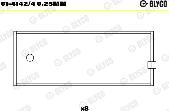 Glyco 01-4142/4 0.25mm - шатуни підшипник autocars.com.ua