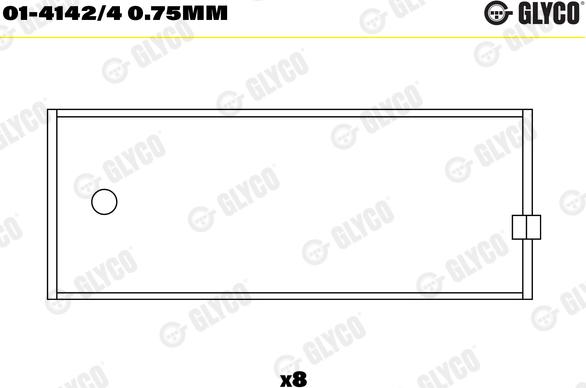 Glyco 01-4142/4 0.75mm - шатуни підшипник autocars.com.ua