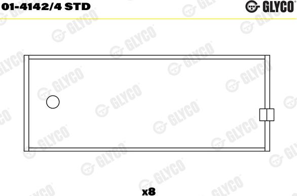 Glyco 01-4142/4 STD - шатуни підшипник autocars.com.ua