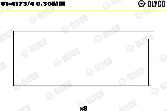 Glyco 01-4173/4 0.30mm - Вкладиші шатунні PEUGEOT 0.30mm 1.1-1.6 вир-во GLYCO autocars.com.ua