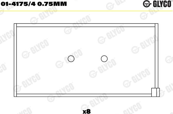 Glyco 01-4175/4 0.75mm - шатуни підшипник autocars.com.ua