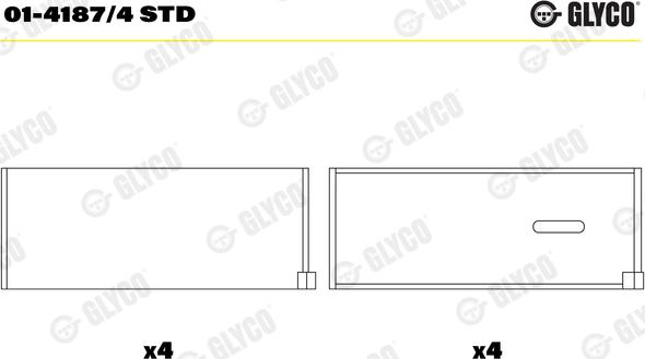 Glyco 01-4187/4 STD - шатуни підшипник autocars.com.ua