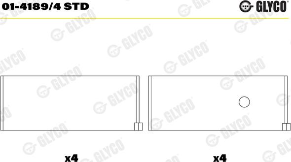 Glyco 01-4189/4 STD - Шатунный подшипник avtokuzovplus.com.ua