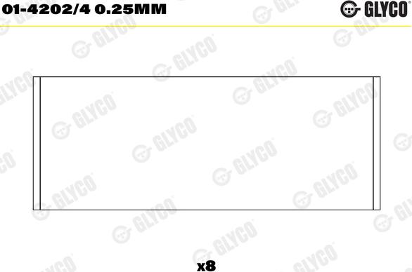 Glyco 01-4202/4 0.25mm - Шатунный подшипник avtokuzovplus.com.ua