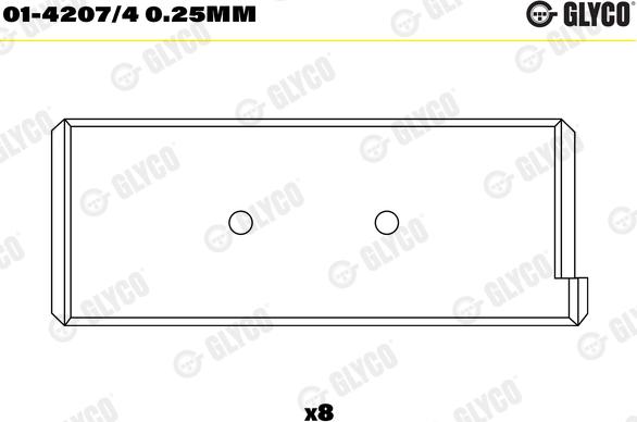 Glyco 01-4207/4 0.25mm - шатуни підшипник autocars.com.ua